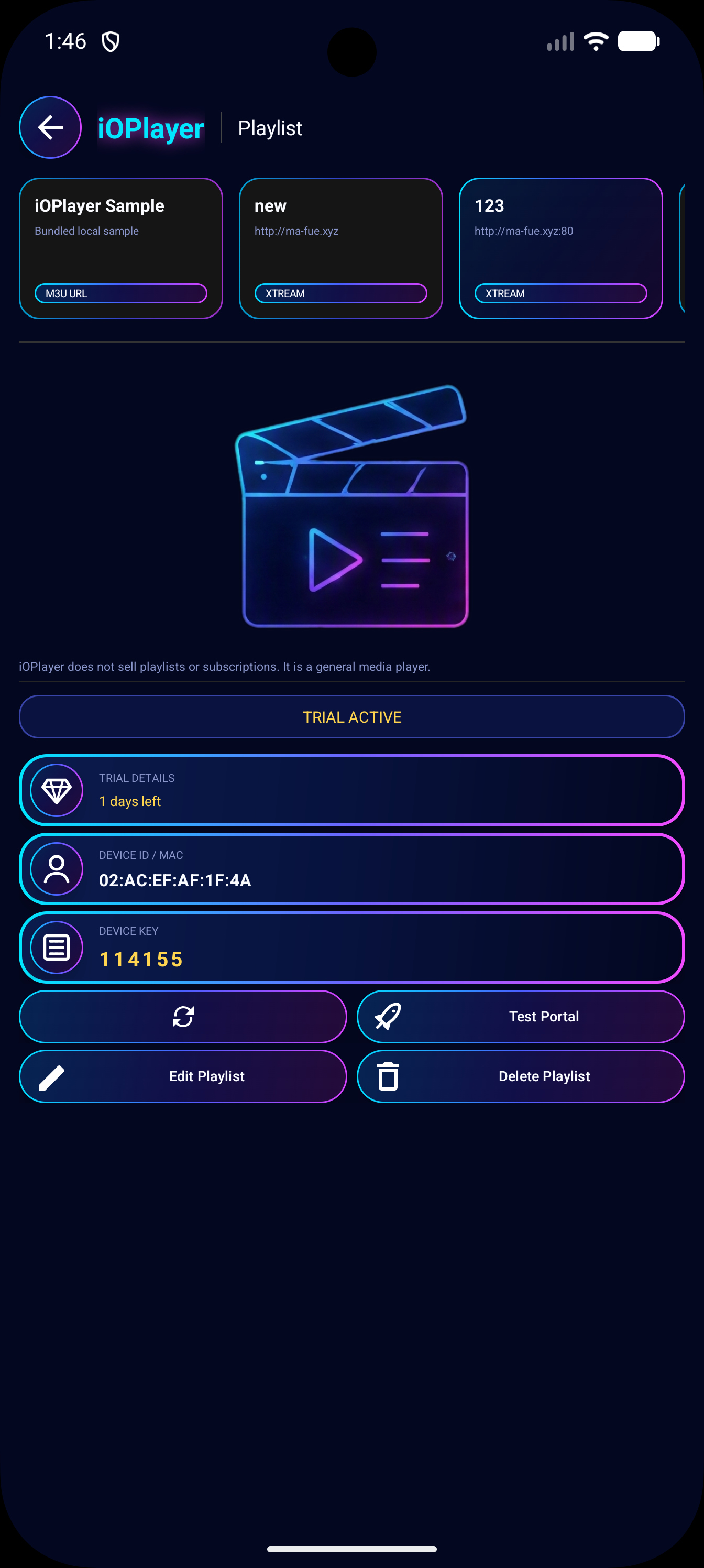 iOPlayer phone playlist board screen